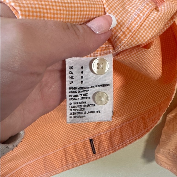 American Eagle Outfitters Orange Gingham Shirt - Picture 6 of 6